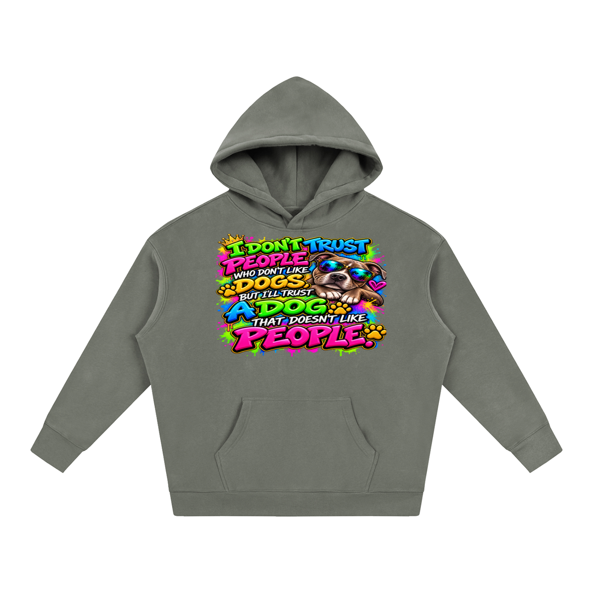 I Don't Trust People – Colorful Graffiti Dog Lover T-Shirt