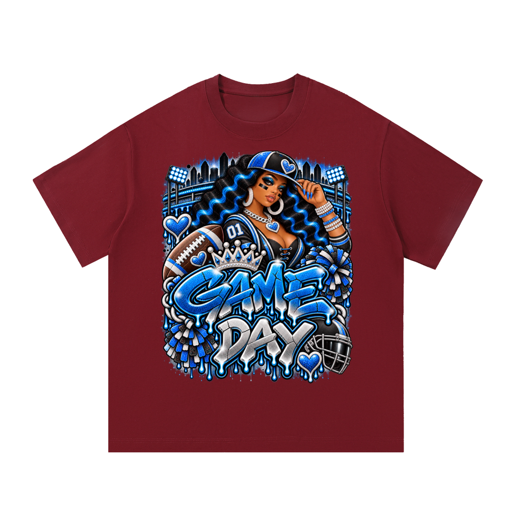 Royal Blue Game Day Queen – Women's Football Graphic T-Shirt