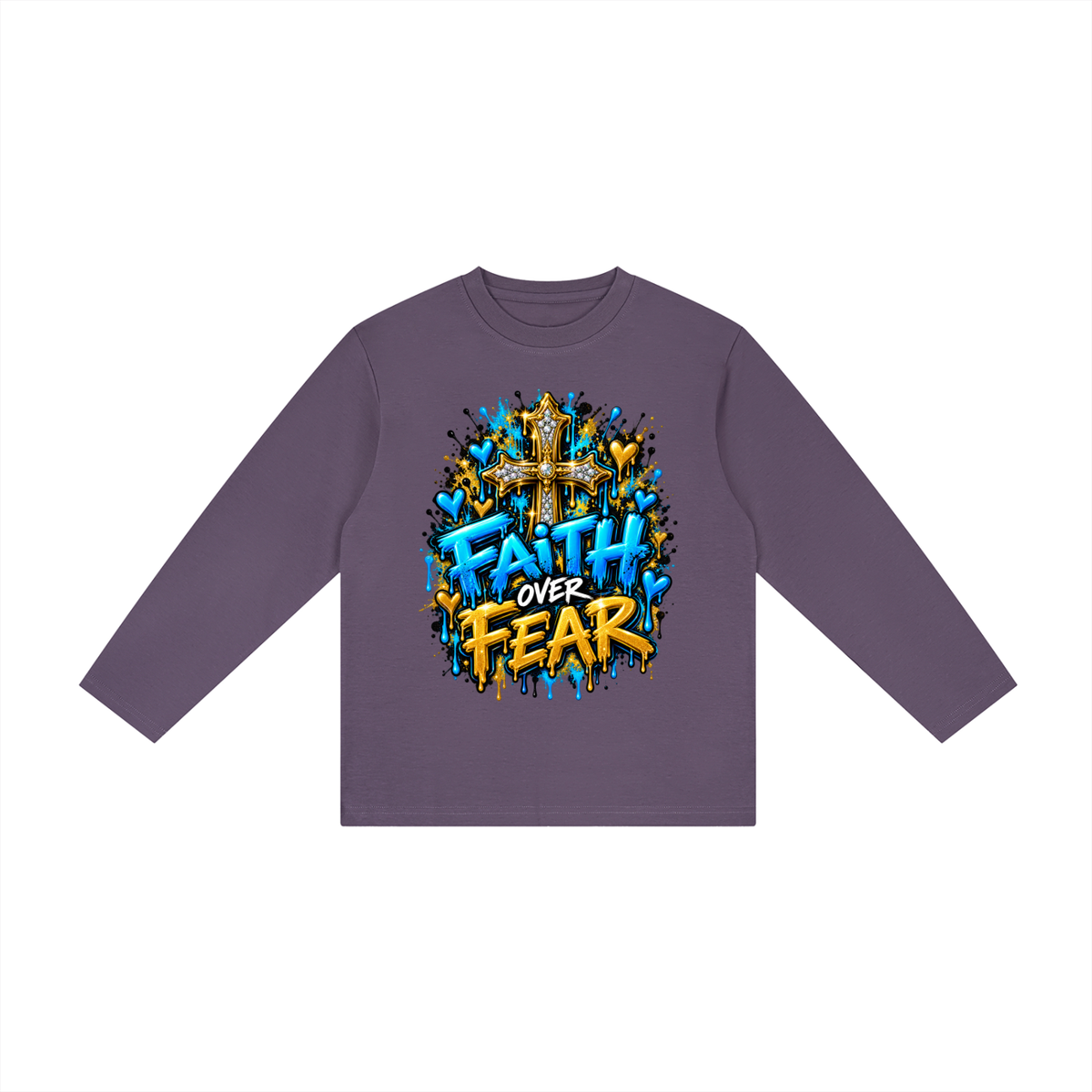Kid's Faith Over Fear | Inspirational Christian Graphic Tee