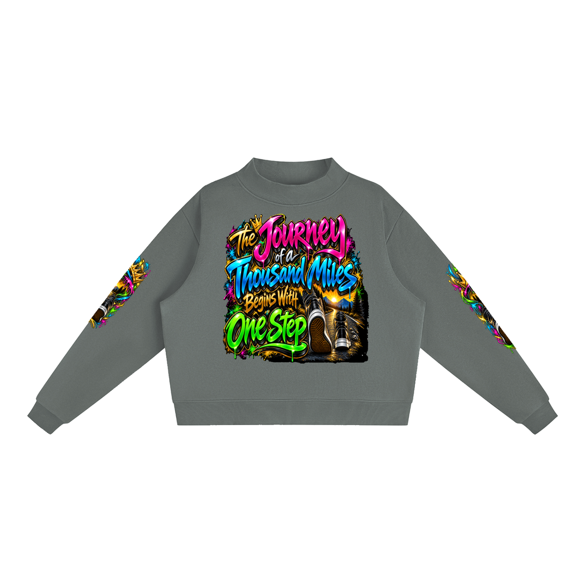 Keep Going Journey – Inspirational 3D Graffiti Sweatshirt | Caprise Creations
