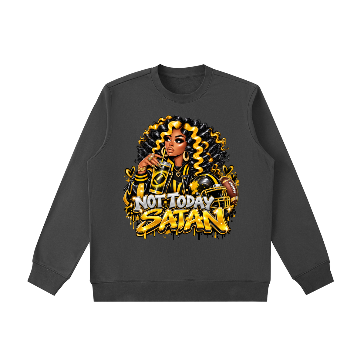 Not Today Satan – Graphic Crewneck Sweatshirt
