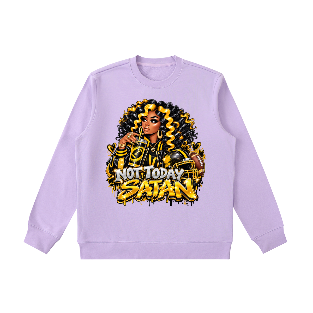 Not Today Satan – Graphic Crewneck Sweatshirt