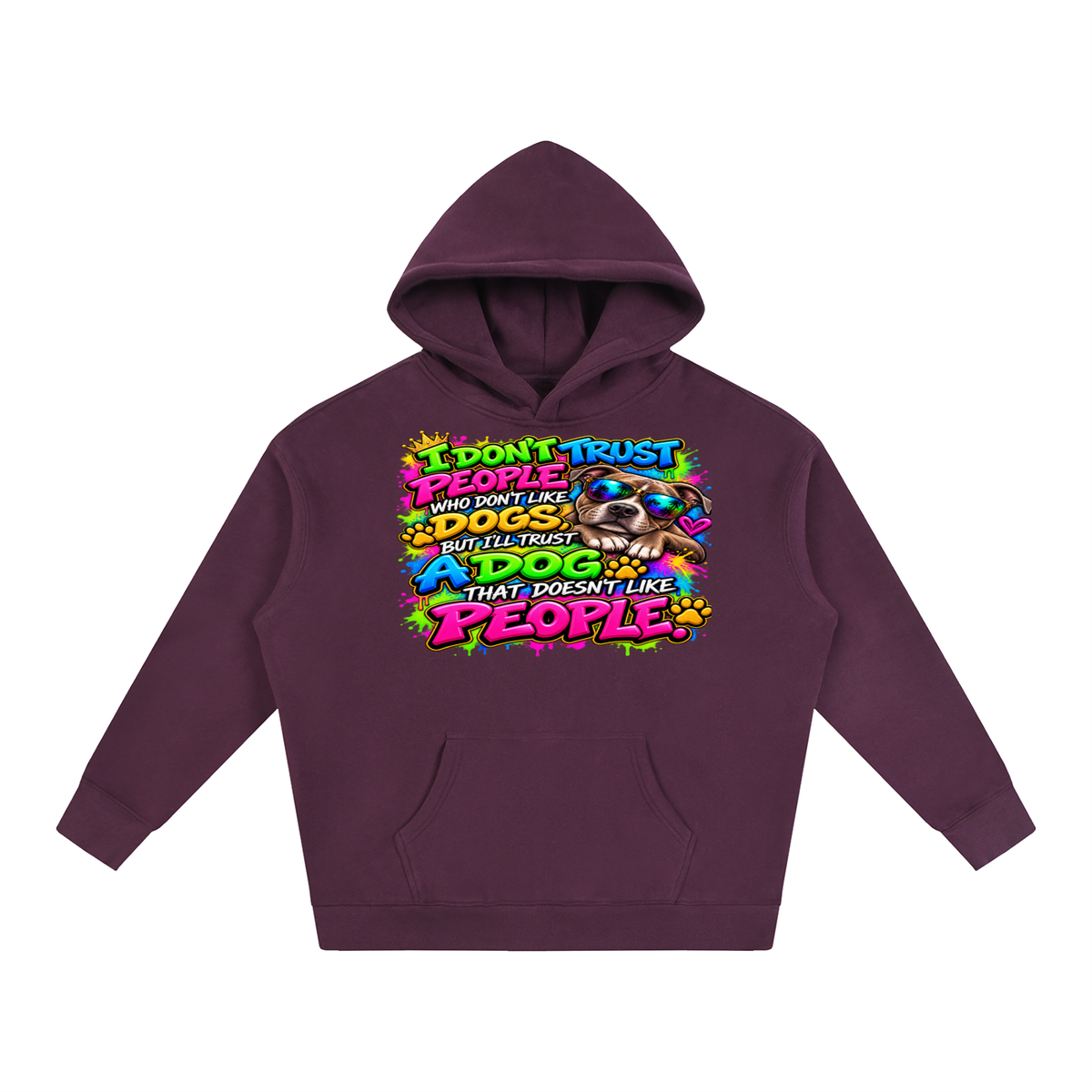 I Don't Trust People – Colorful Graffiti Dog Lover T-Shirt