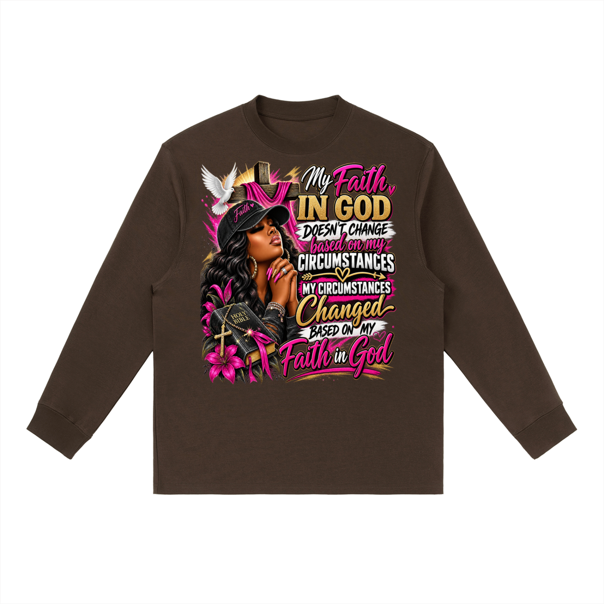 Essential Crewneck Long-Sleeve T-Shirt Faith graphic T-shirt