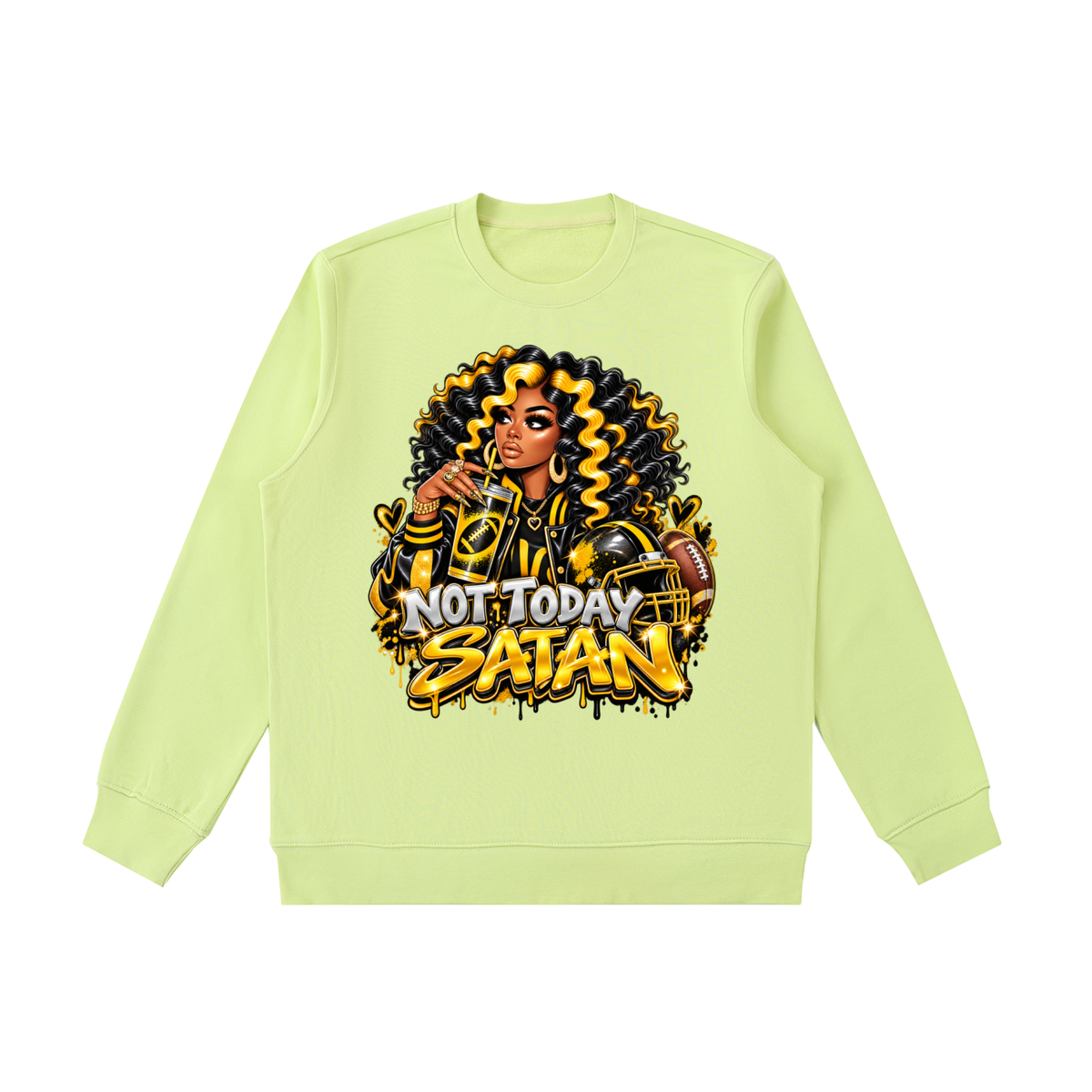 Not Today Satan – Graphic Crewneck Sweatshirt