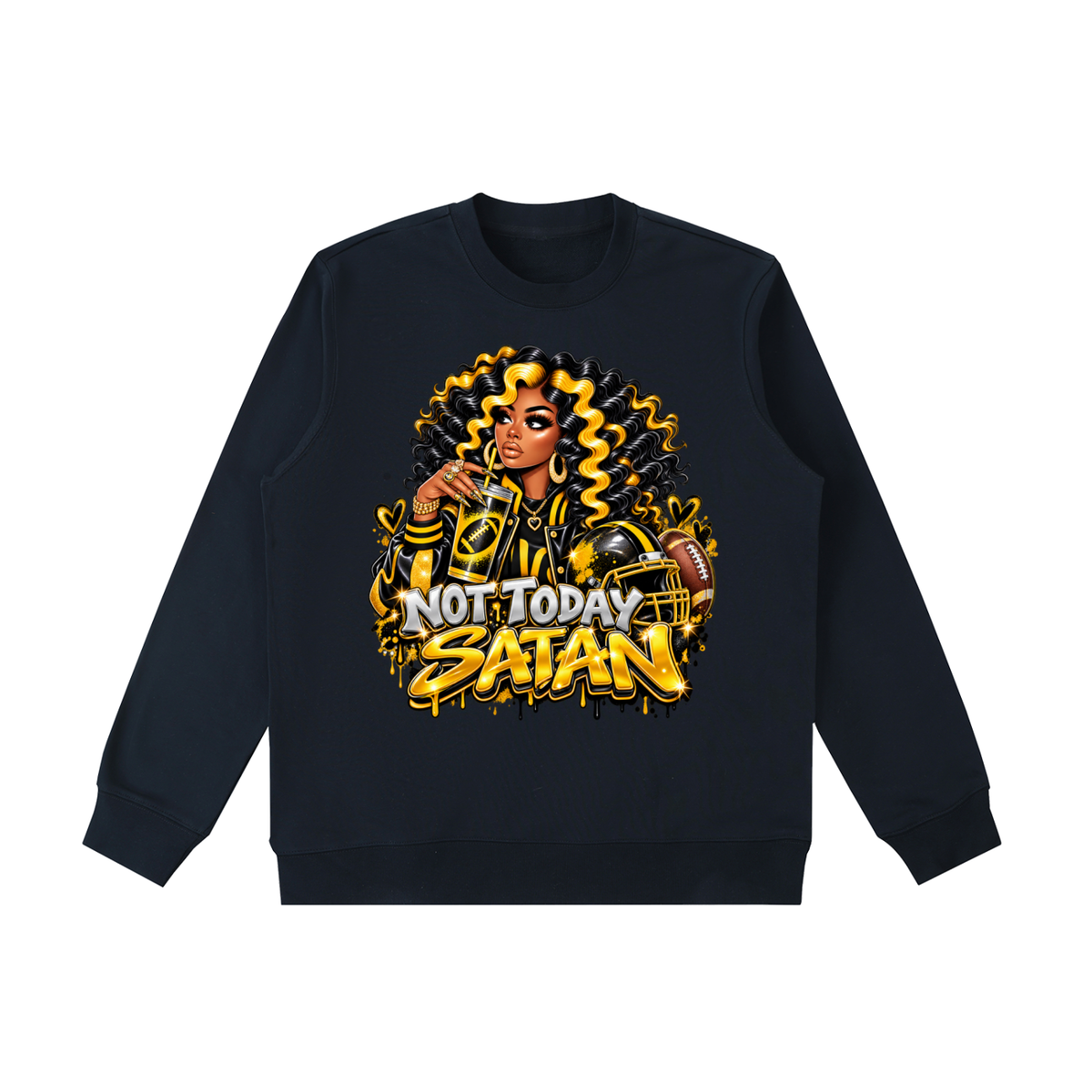 Not Today Satan – Graphic Crewneck Sweatshirt