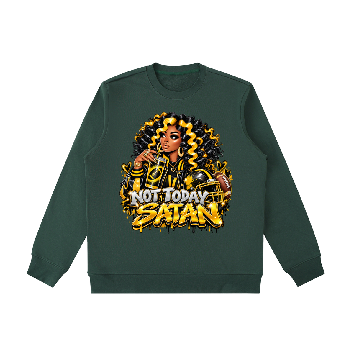 Not Today Satan – Graphic Crewneck Sweatshirt
