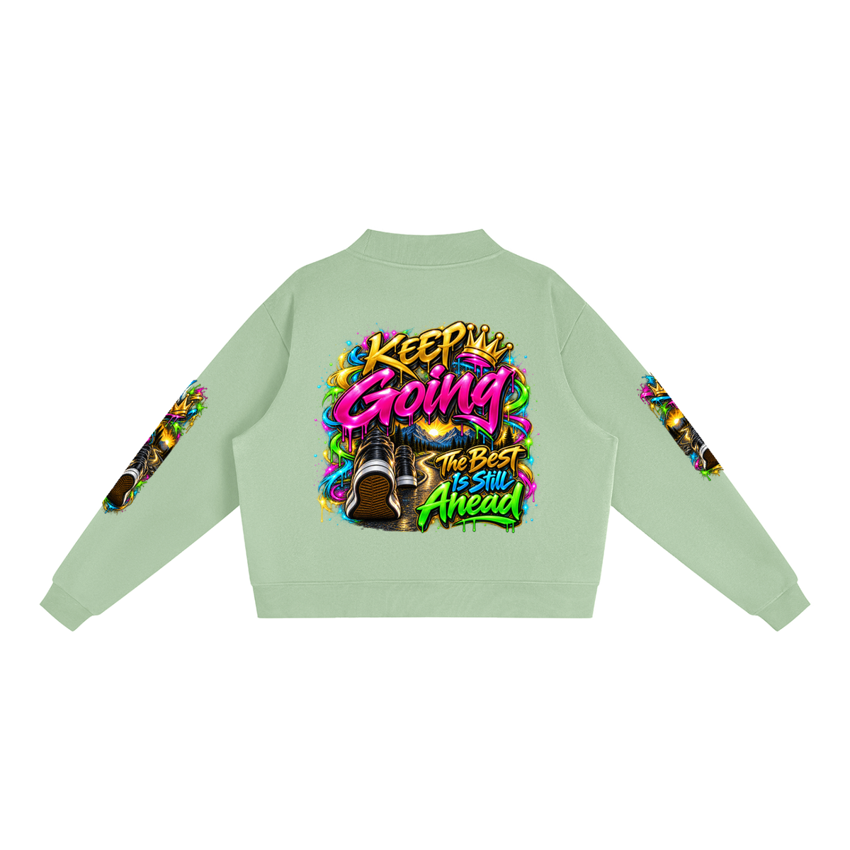 Keep Going Journey – Inspirational 3D Graffiti Sweatshirt | Caprise Creations
