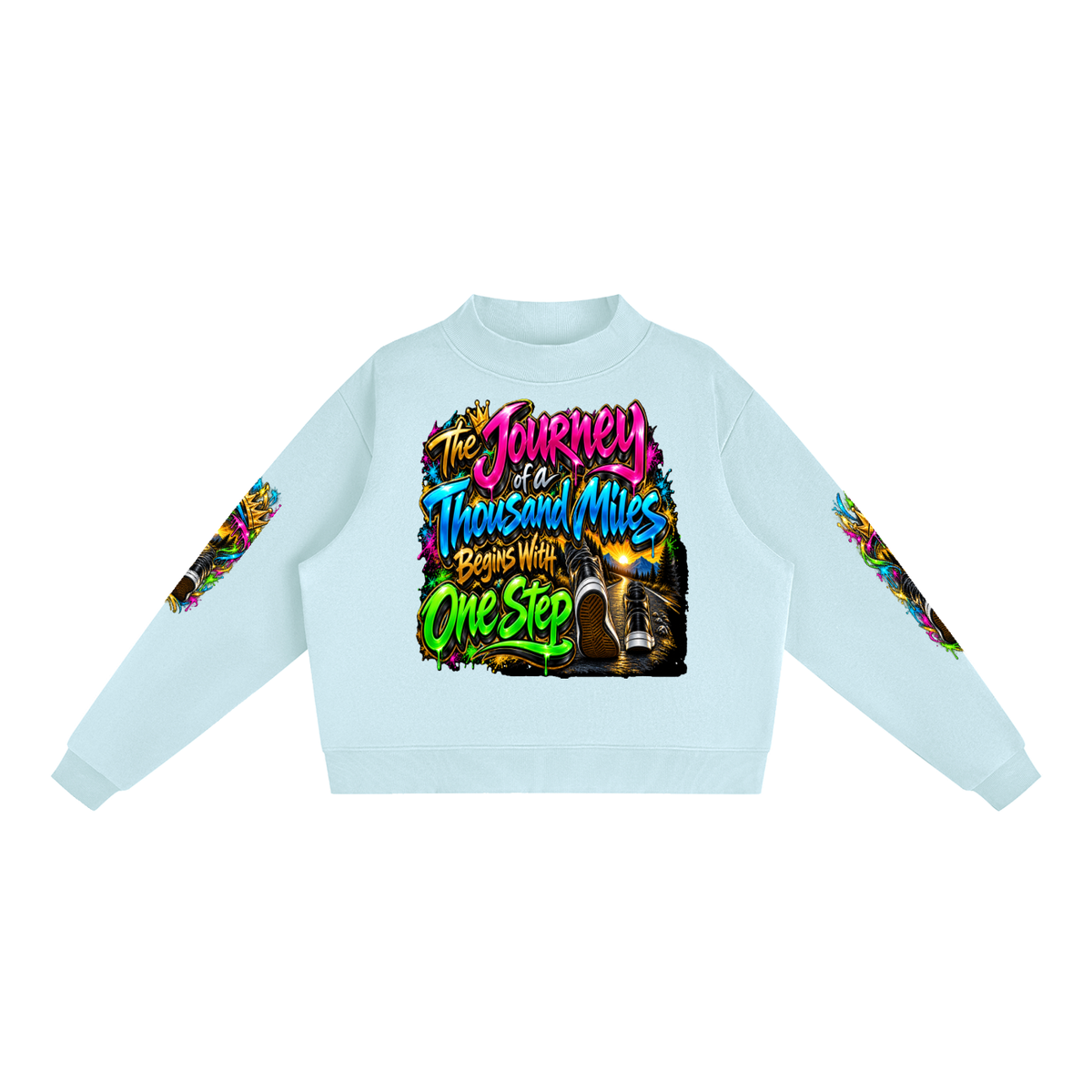 Keep Going Journey – Inspirational 3D Graffiti Sweatshirt | Caprise Creations