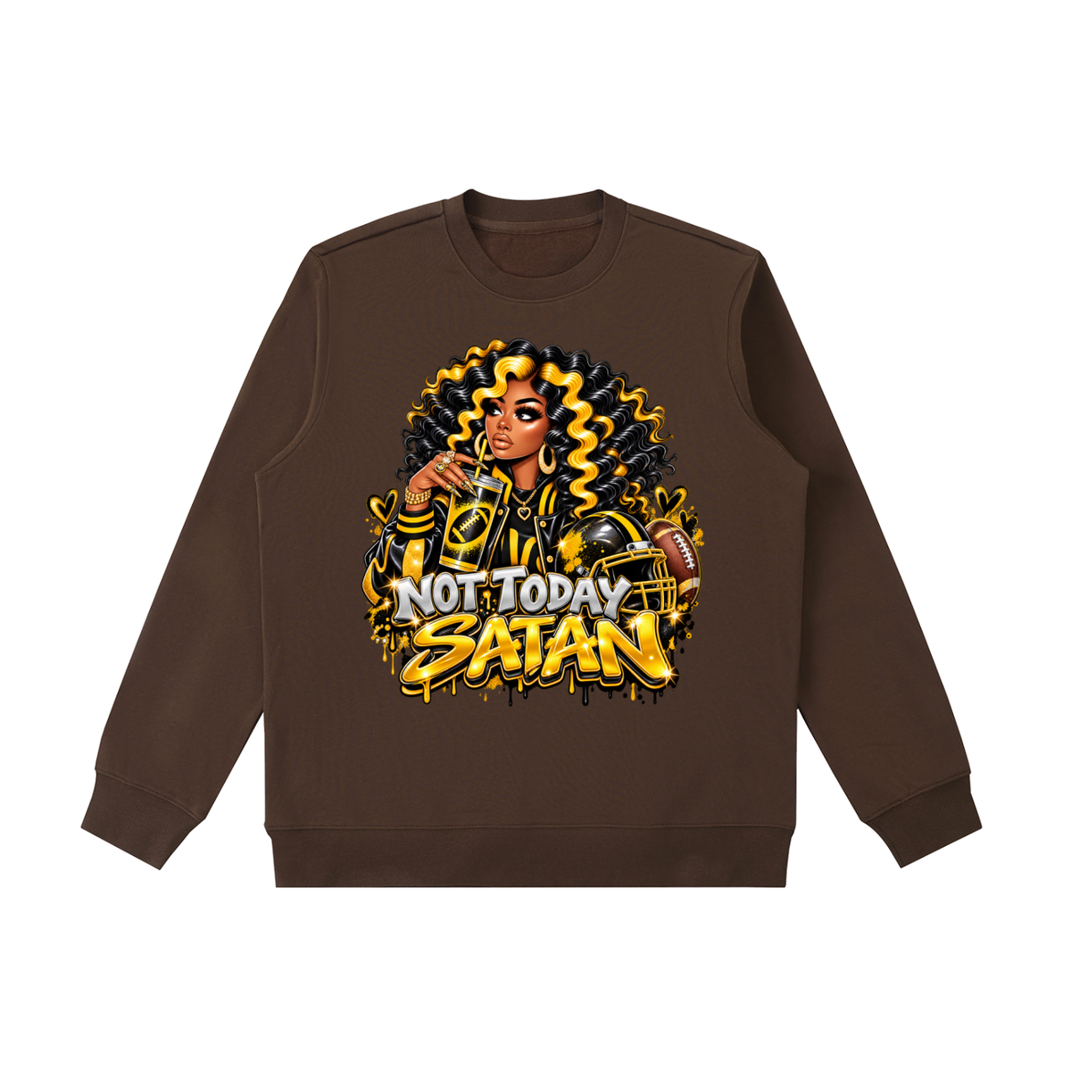 Not Today Satan – Graphic Crewneck Sweatshirt