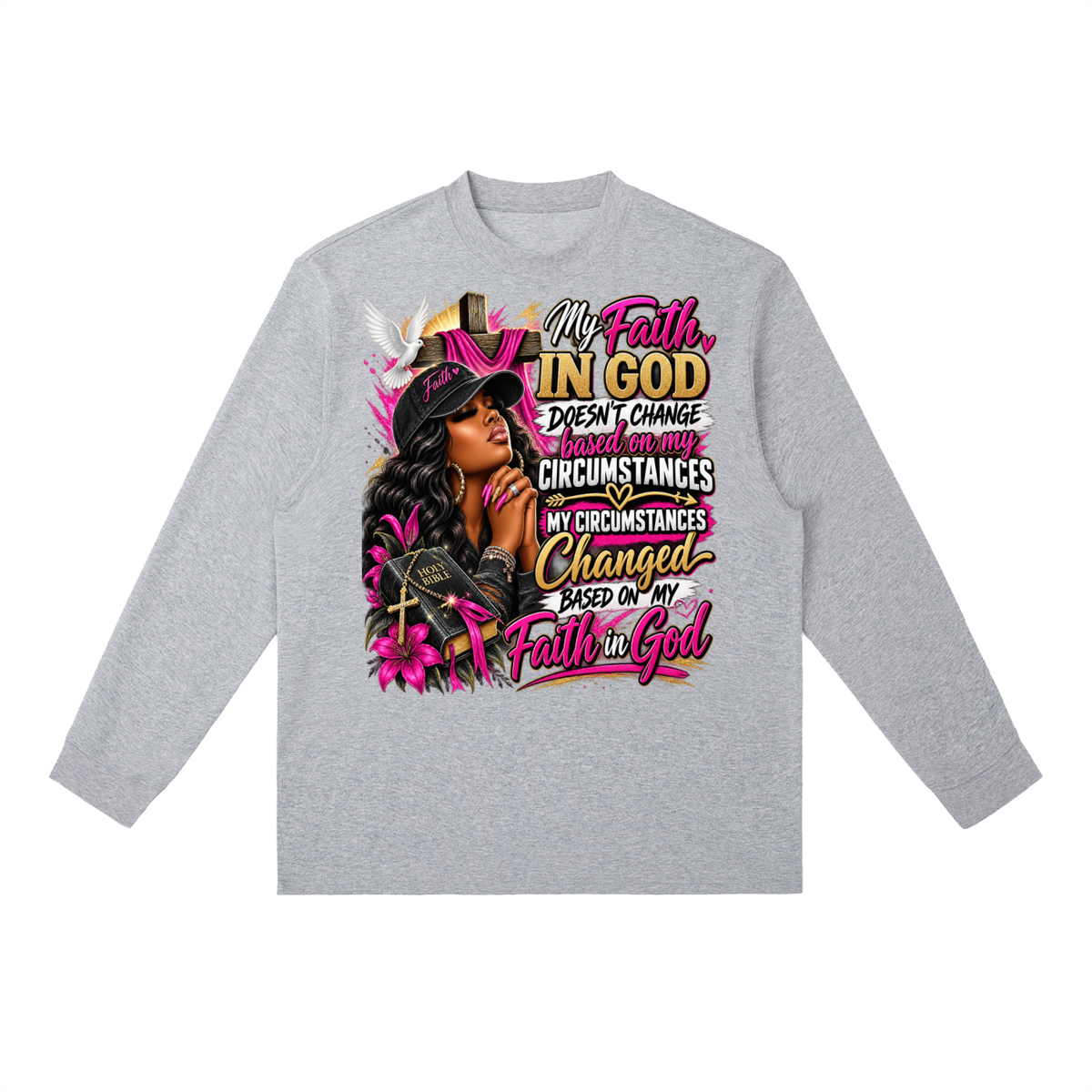 Essential Crewneck Long-Sleeve T-Shirt Faith graphic T-shirt