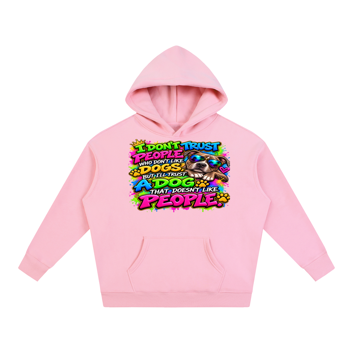 I Don't Trust People – Colorful Graffiti Dog Lover T-Shirt