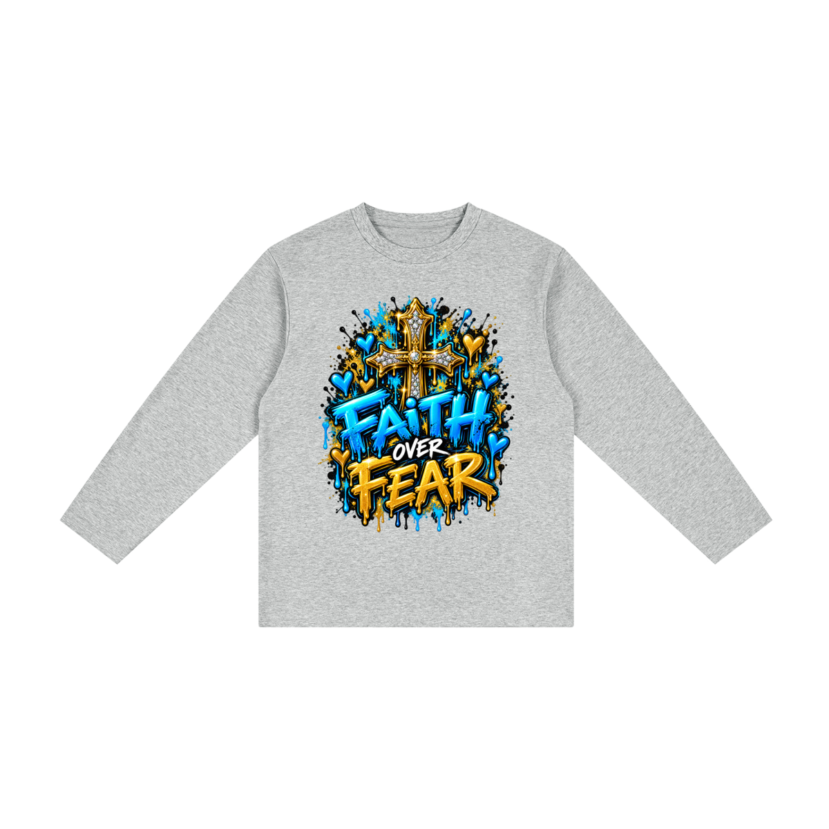 Kid's Faith Over Fear | Inspirational Christian Graphic Tee