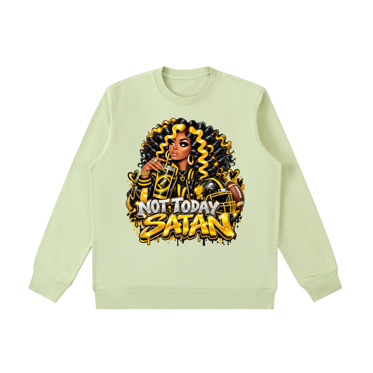 Not Today Satan – Graphic Crewneck Sweatshirt
