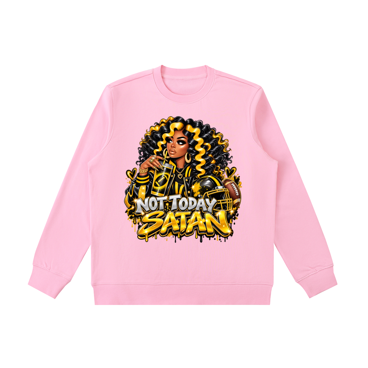 Not Today Satan – Graphic Crewneck Sweatshirt