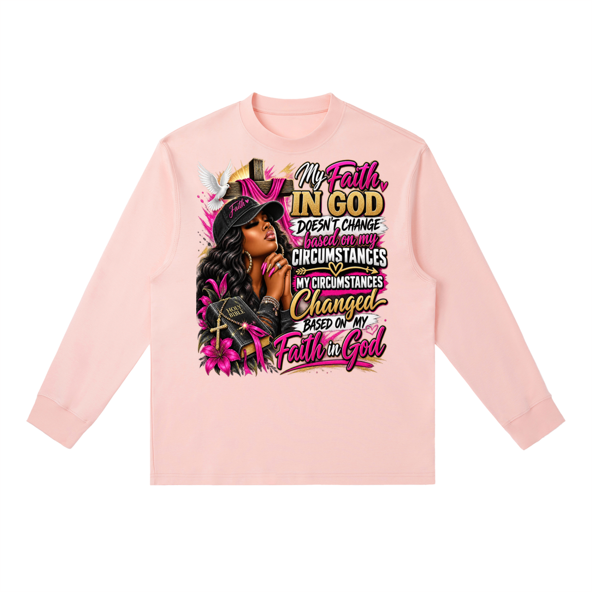 Essential Crewneck Long-Sleeve T-Shirt Faith graphic T-shirt