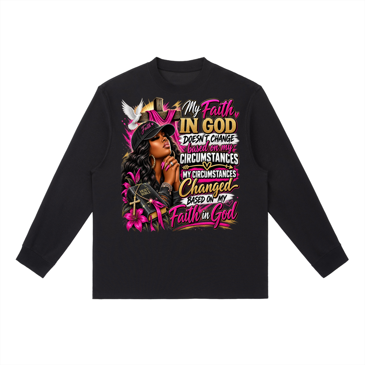 Essential Crewneck Long-Sleeve T-Shirt Faith graphic T-shirt