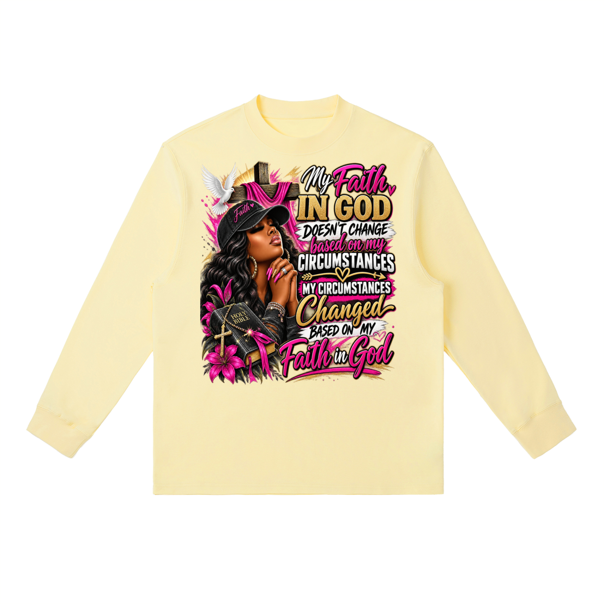 Essential Crewneck Long-Sleeve T-Shirt Faith graphic T-shirt