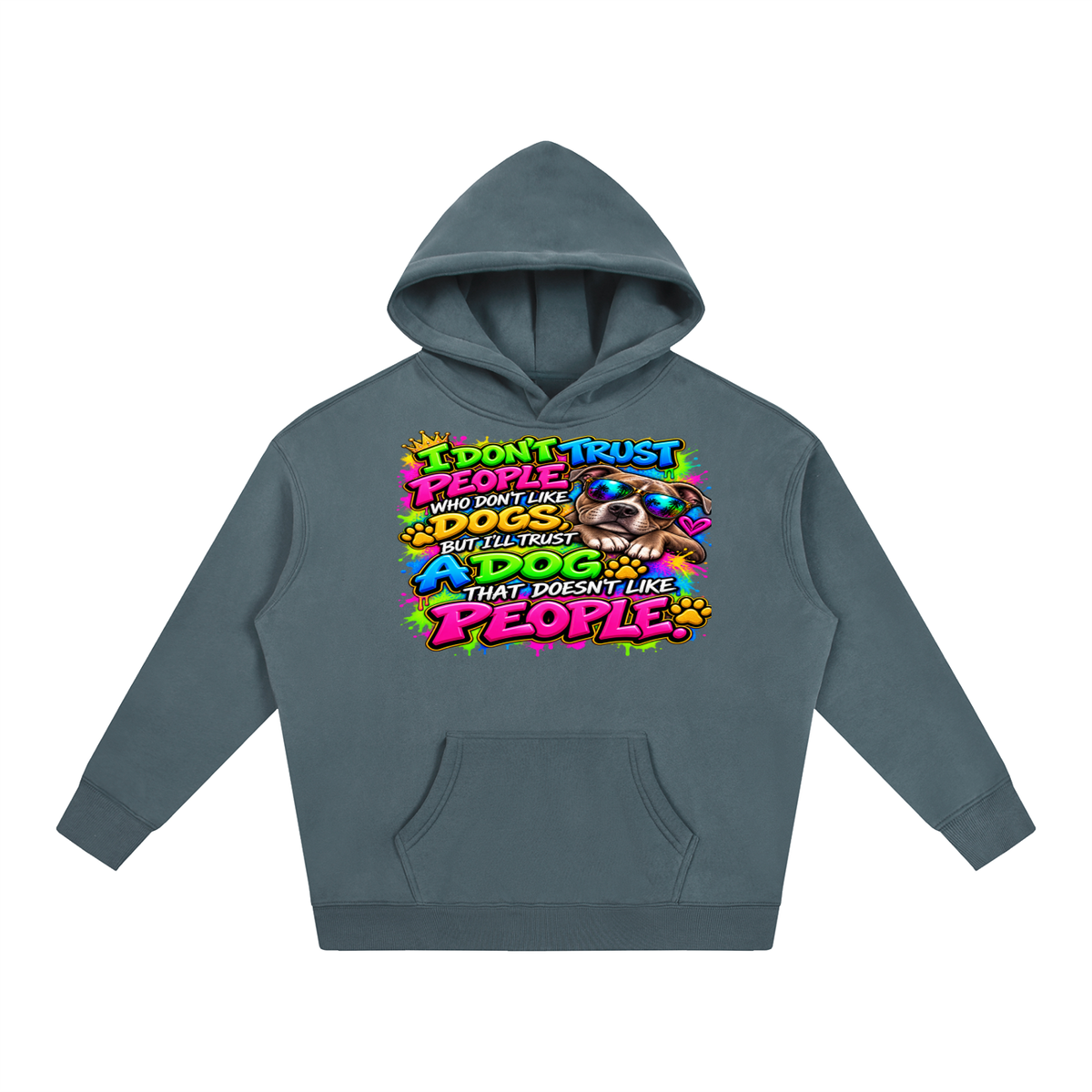 I Don't Trust People – Colorful Graffiti Dog Lover T-Shirt