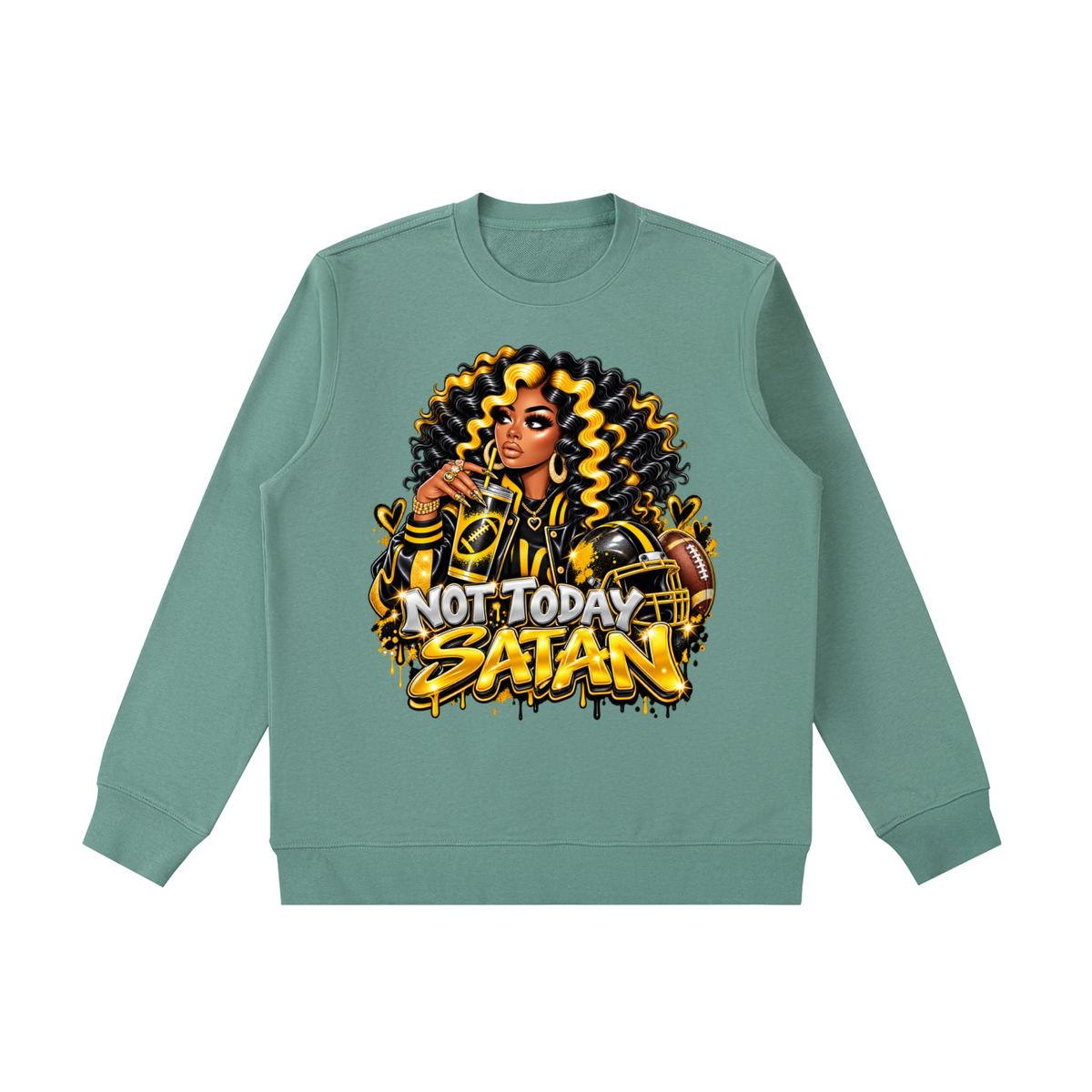 Not Today Satan – Graphic Crewneck Sweatshirt