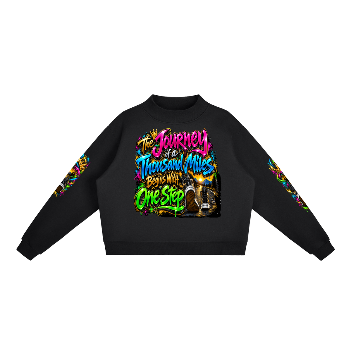 Keep Going Journey – Inspirational 3D Graffiti Sweatshirt | Caprise Creations