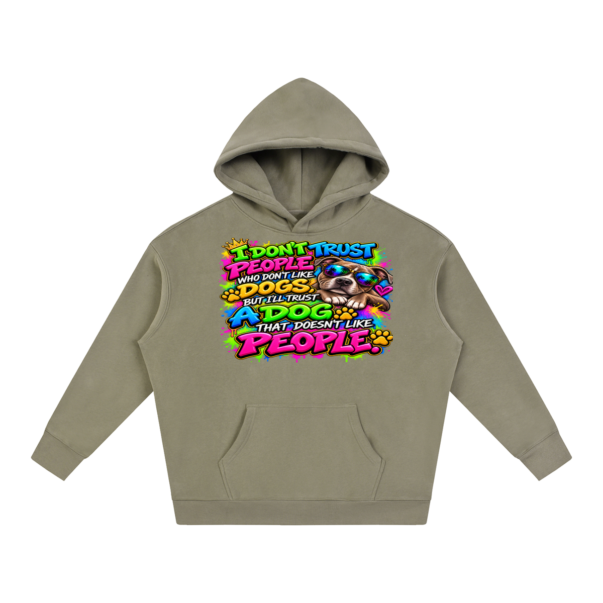 I Don't Trust People – Colorful Graffiti Dog Lover T-Shirt