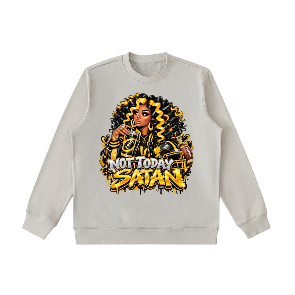 Not Today Satan – Graphic Crewneck Sweatshirt