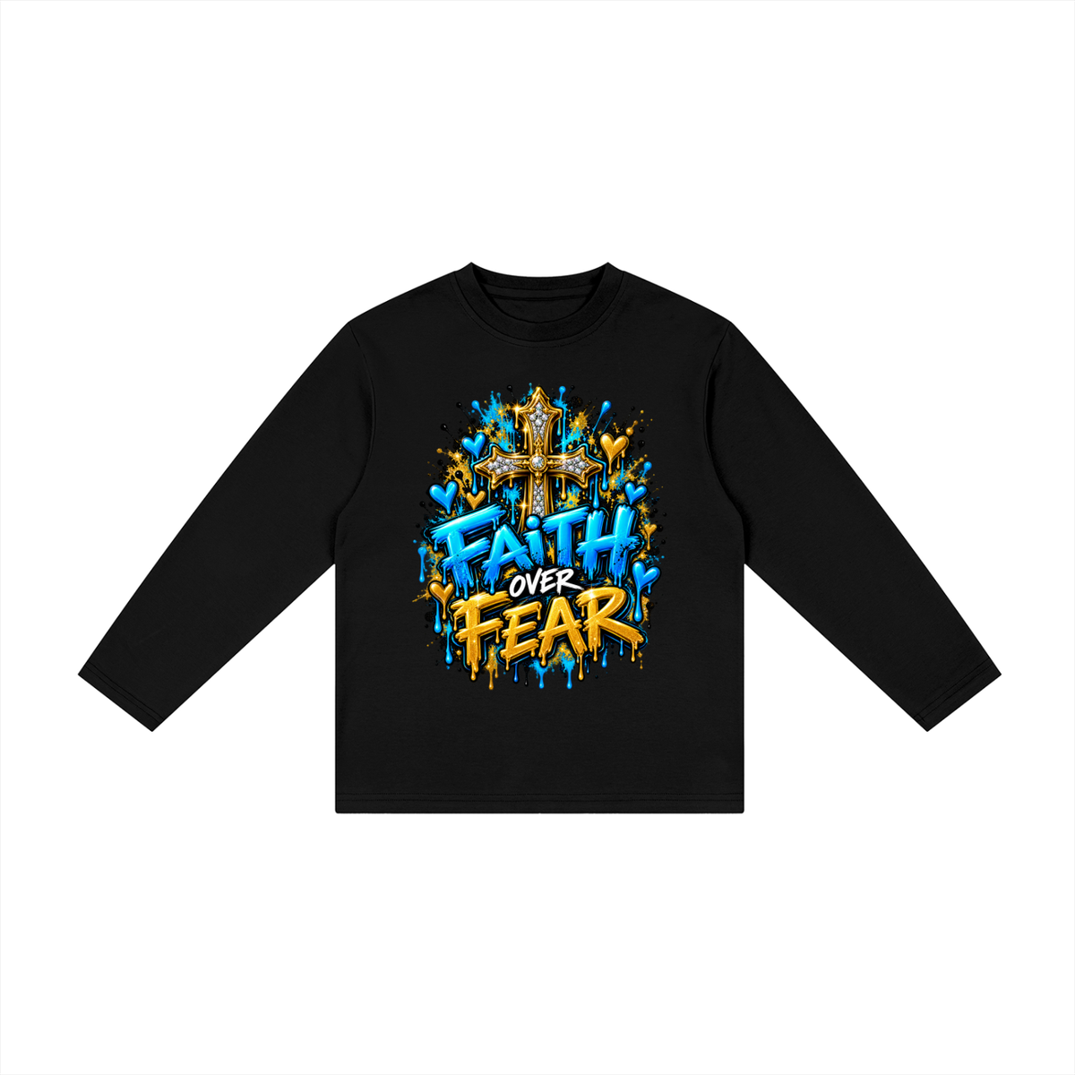 Kid's Faith Over Fear | Inspirational Christian Graphic Tee