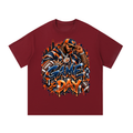 Windy City Game Day – Navy & Orange Football Graphic T-Shirt
