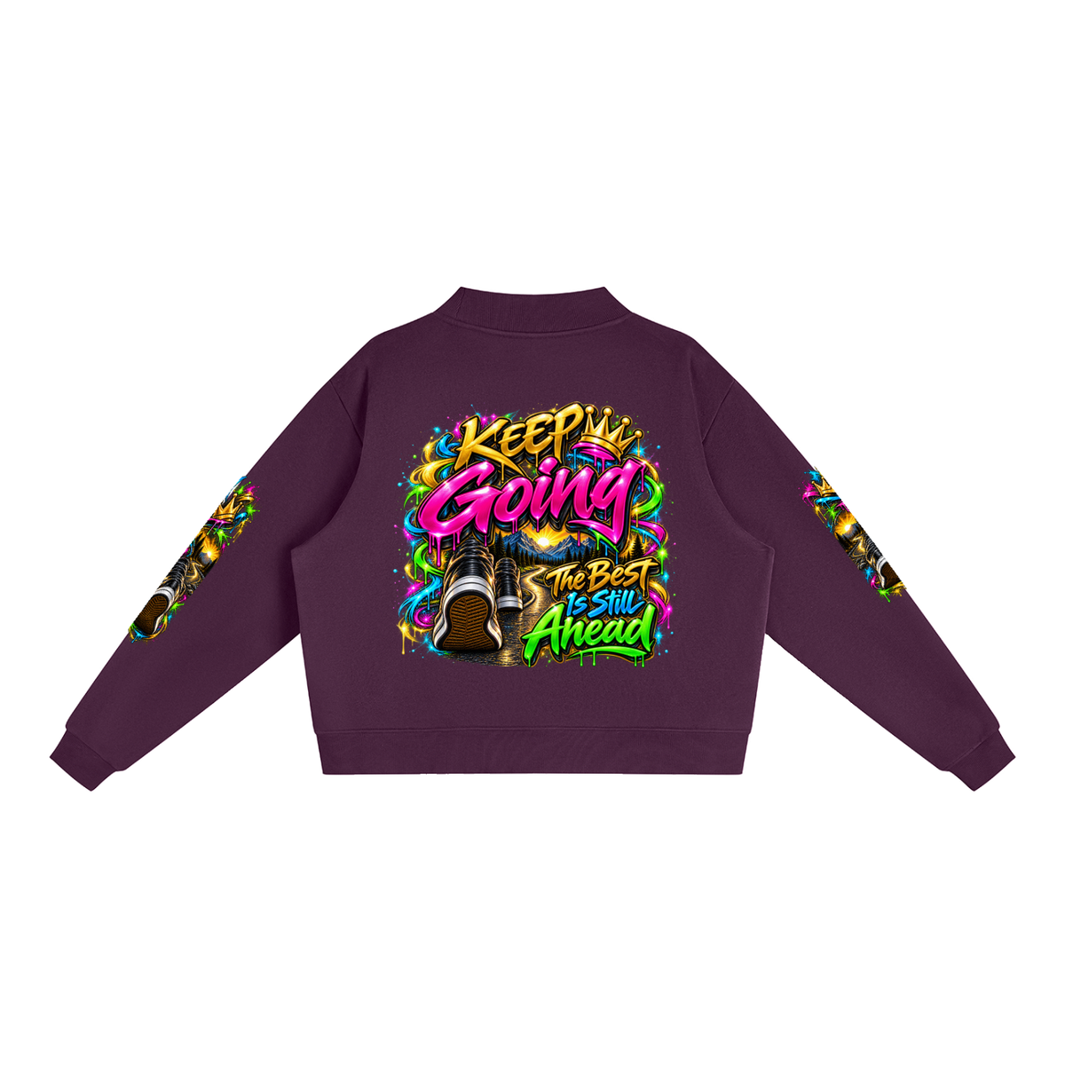 Keep Going Journey – Inspirational 3D Graffiti Sweatshirt | Caprise Creations