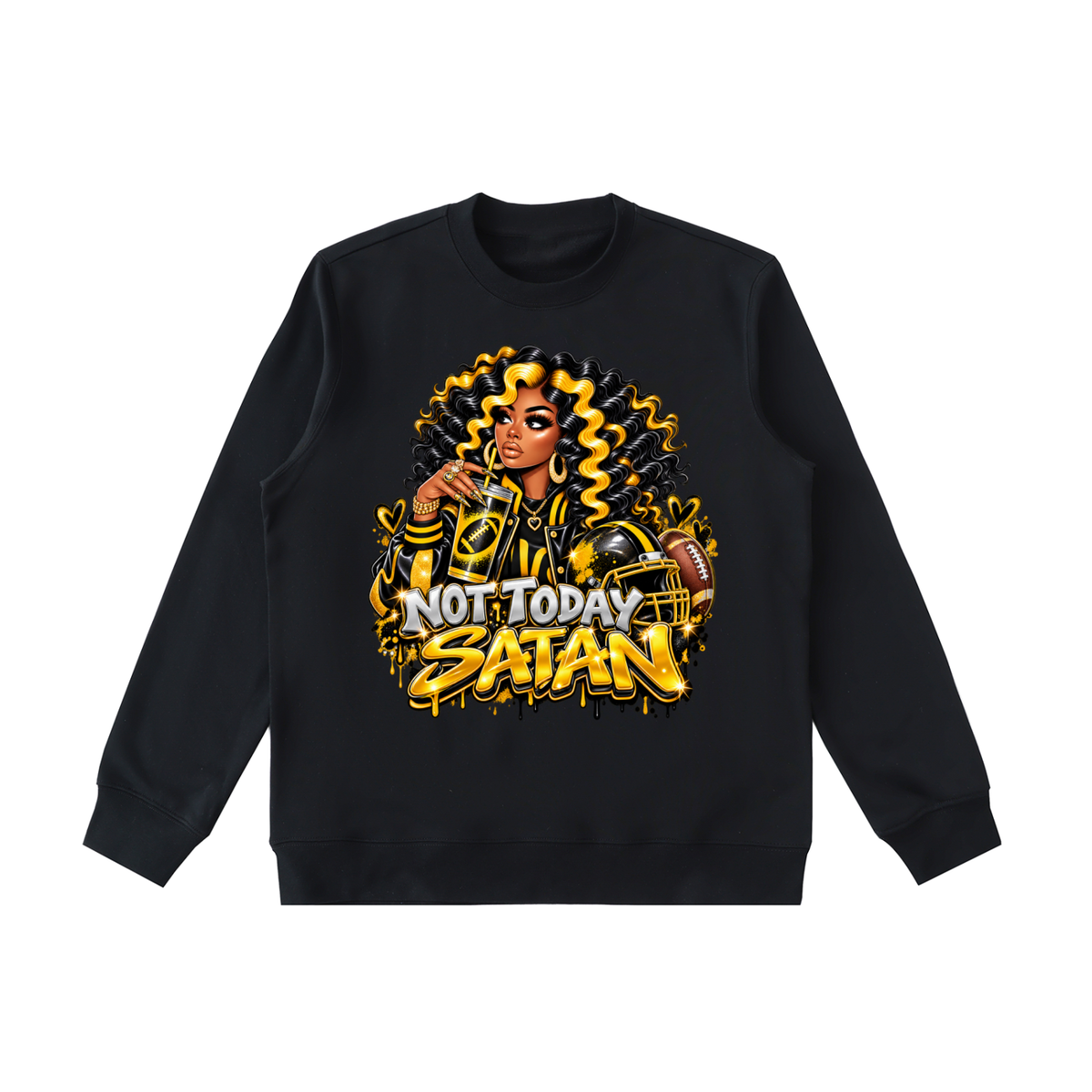 Not Today Satan – Graphic Crewneck Sweatshirt