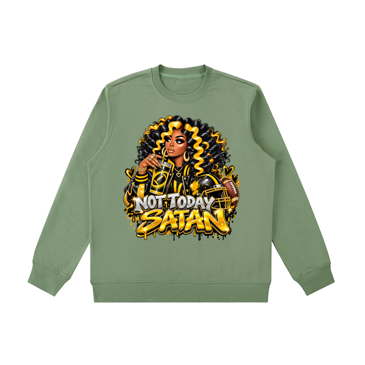 Not Today Satan – Graphic Crewneck Sweatshirt