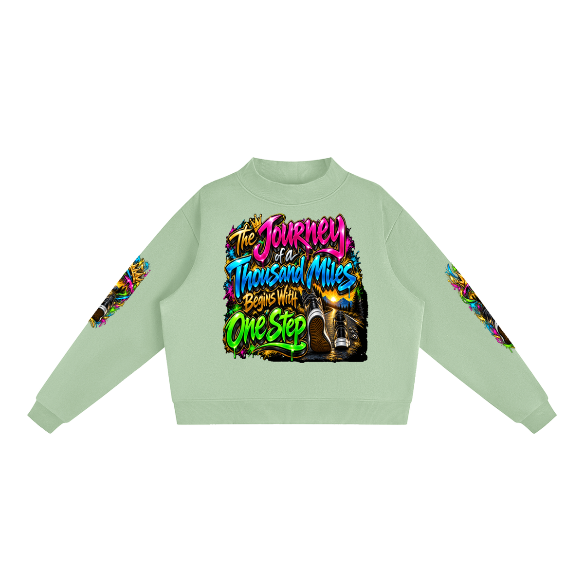 Keep Going Journey – Inspirational 3D Graffiti Sweatshirt | Caprise Creations