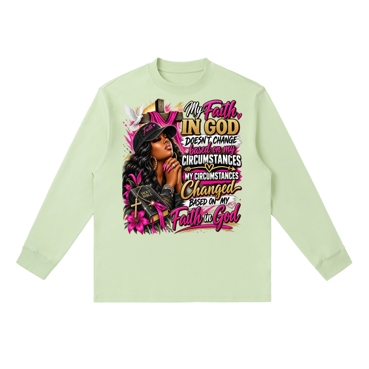 Essential Crewneck Long-Sleeve T-Shirt Faith graphic T-shirt
