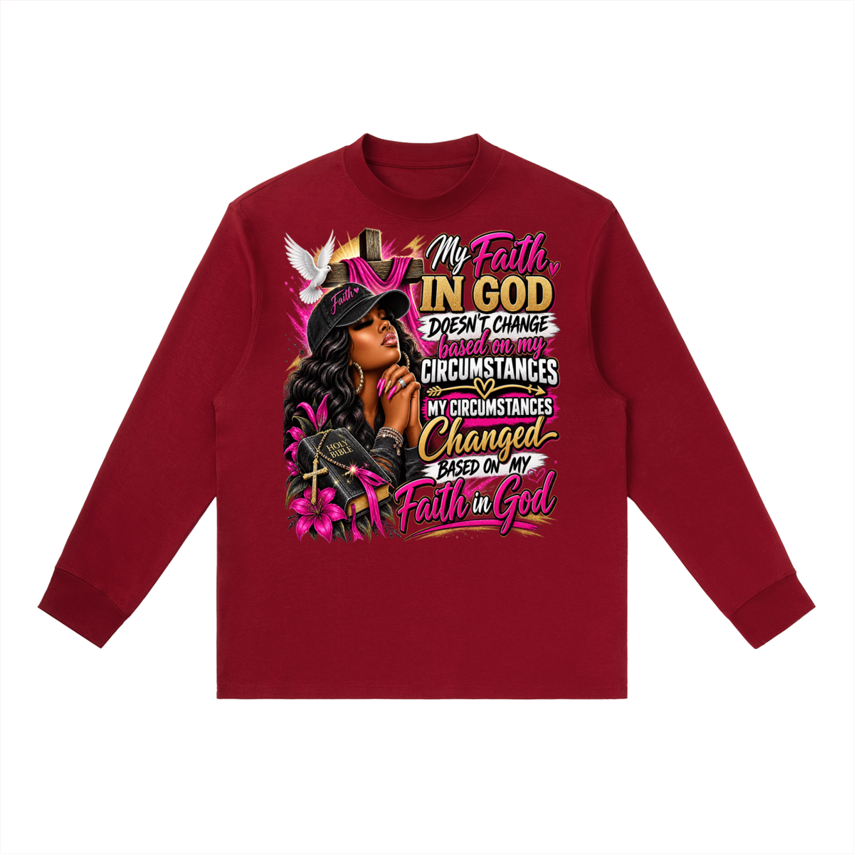 Essential Crewneck Long-Sleeve T-Shirt Faith graphic T-shirt