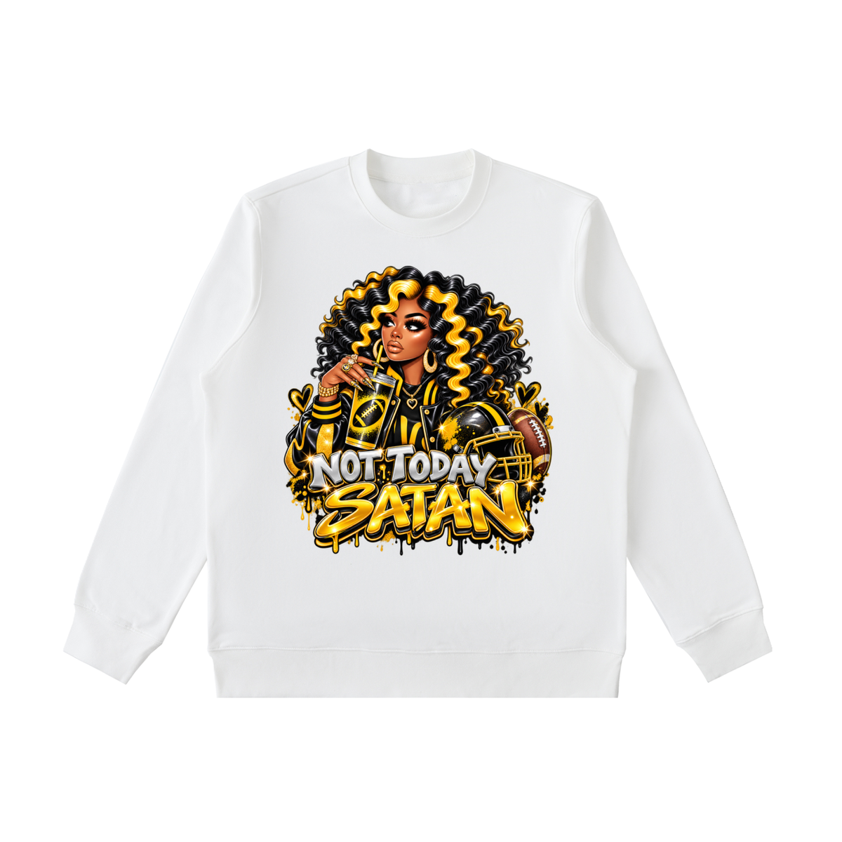 Not Today Satan – Graphic Crewneck Sweatshirt