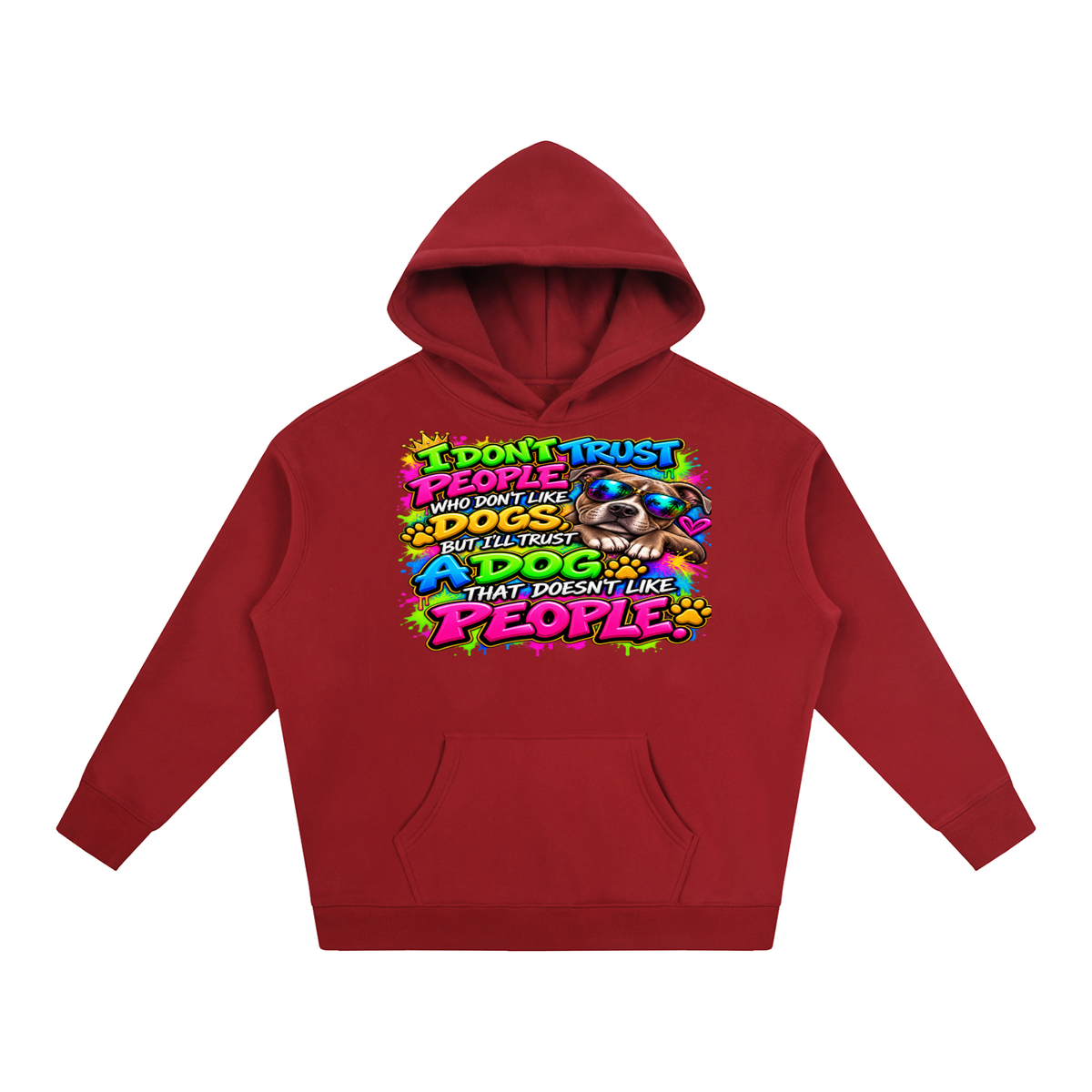 I Don't Trust People – Colorful Graffiti Dog Lover T-Shirt