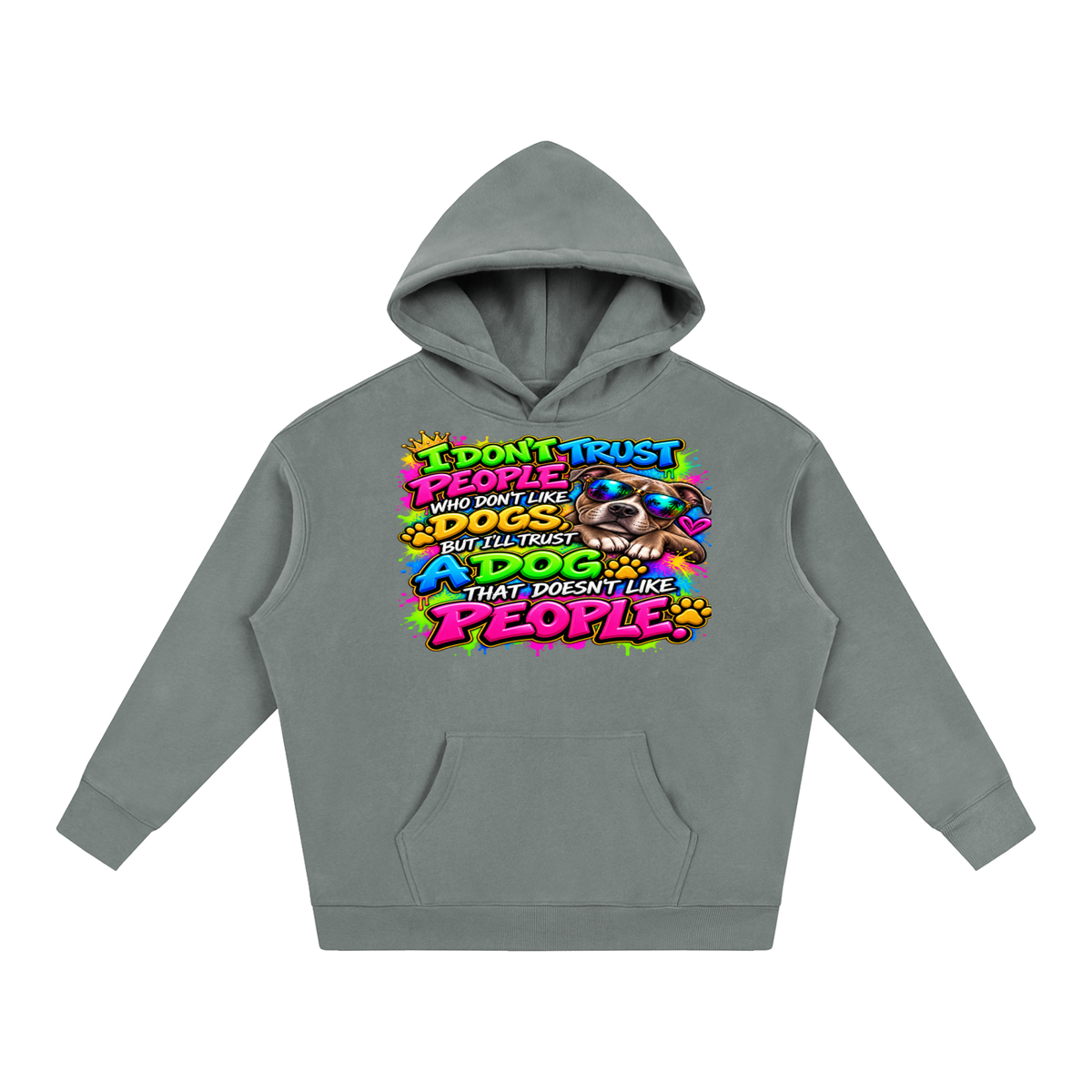 I Don't Trust People – Colorful Graffiti Dog Lover T-Shirt