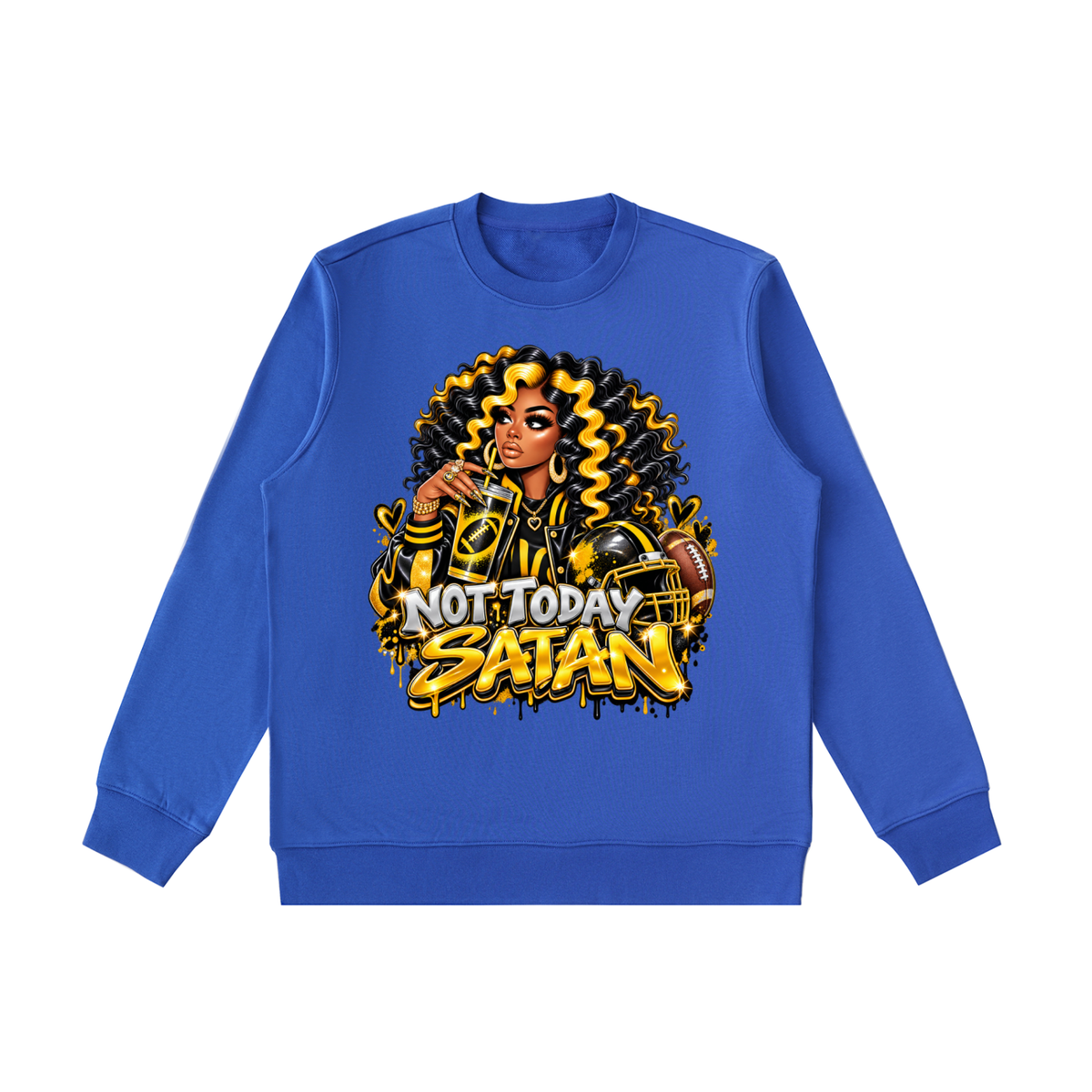 Not Today Satan – Graphic Crewneck Sweatshirt